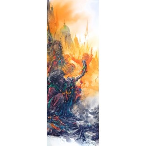 Ali Abbas, 11 x 30 inch, Watercolor on Paper, Figurative Painting, AC-AAB-328 Ali Abbas, 11 x 30 inch, Watercolor on Paper, Figurative Painting, AC-AAB-328